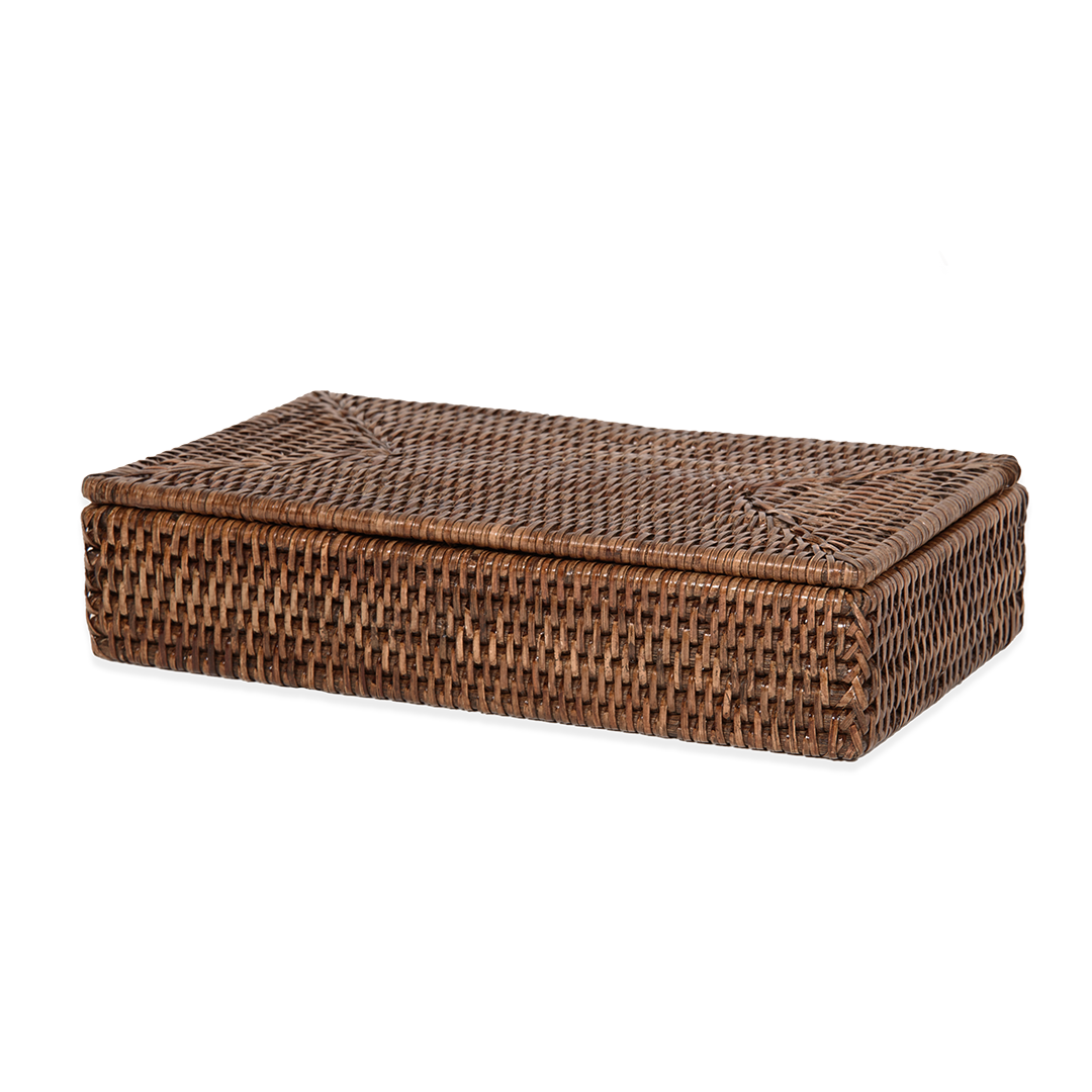 Бокс с крышкой Decor Walther, BASKET BMD, 6 x 30 x 16 см, цвет ротанг темный